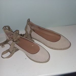 Lace up espadrille flats